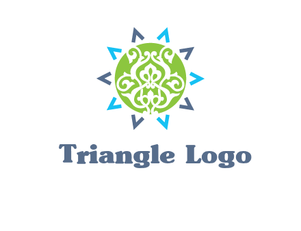 ornament in sun logo