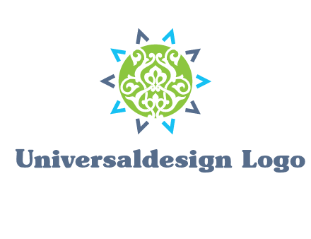 ornament in sun logo