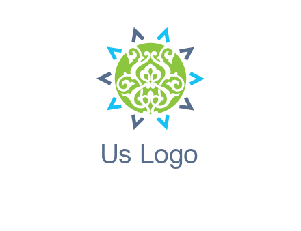 ornament in sun logo