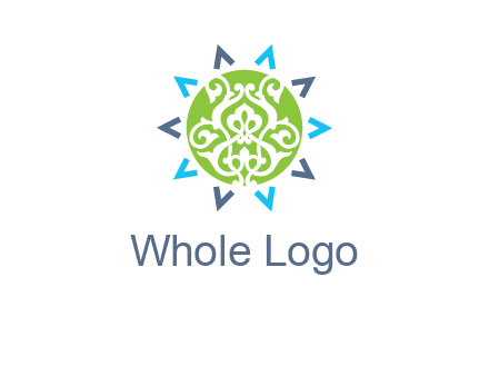 ornament in sun logo