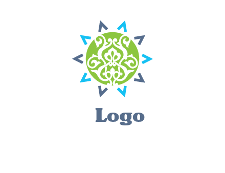 ornament in sun logo