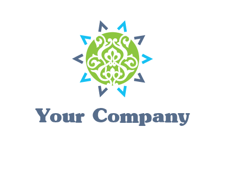 ornament in sun logo