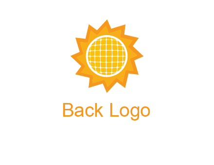 sun and solar panel logo