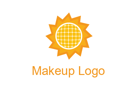 sun and solar panel logo