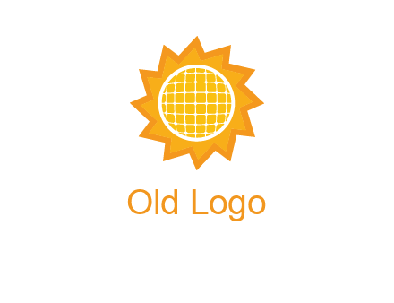 sun and solar panel logo