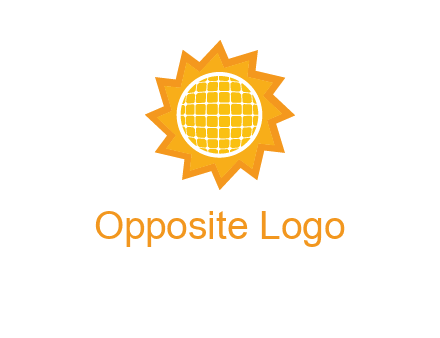 sun and solar panel logo