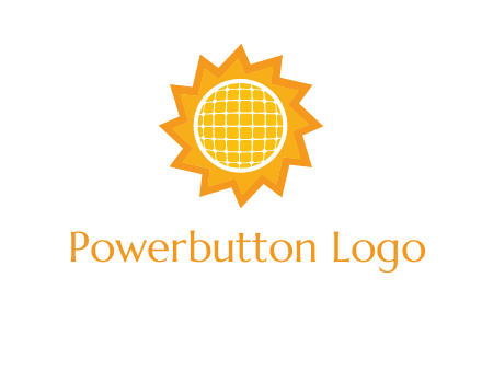 sun and solar panel logo