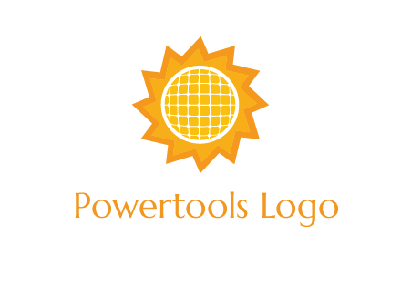 sun and solar panel logo