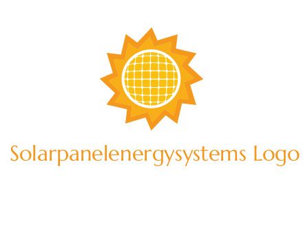 sun and solar panel logo