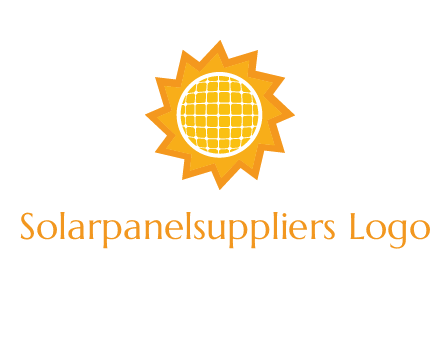 sun and solar panel logo