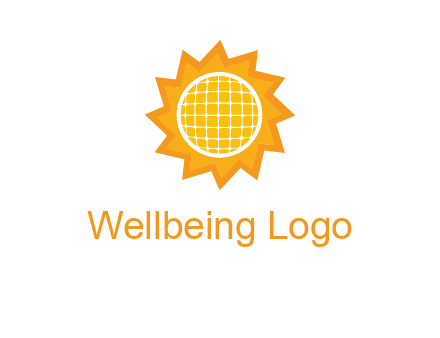 sun and solar panel logo
