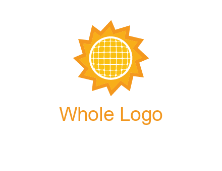 sun and solar panel logo