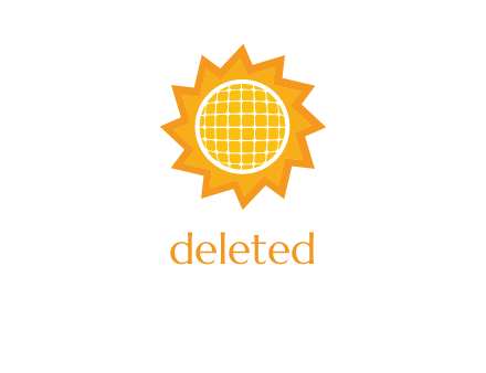 sun and solar panel logo