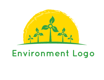 leaves wind turbine logo