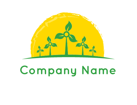 leaves wind turbine logo
