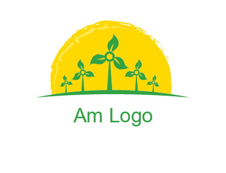 leaves wind turbine logo