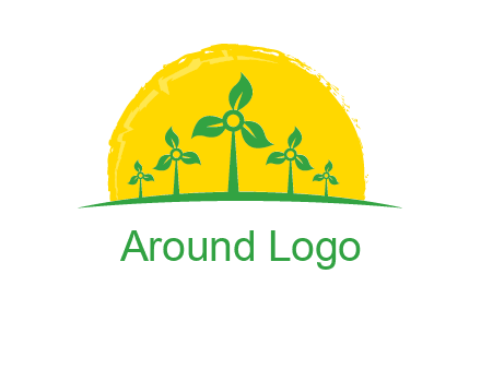 leaves wind turbine logo