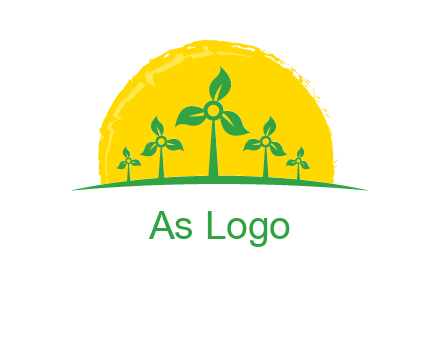 leaves wind turbine logo