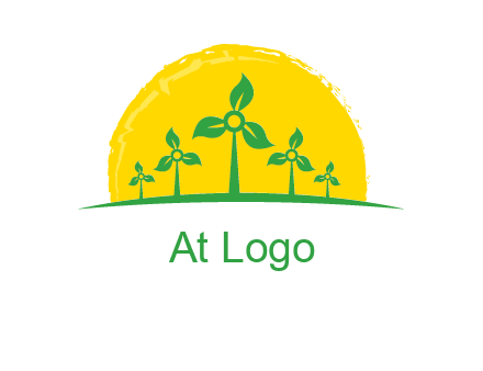 leaves wind turbine logo