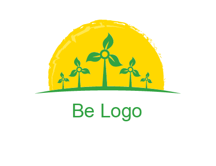leaves wind turbine logo