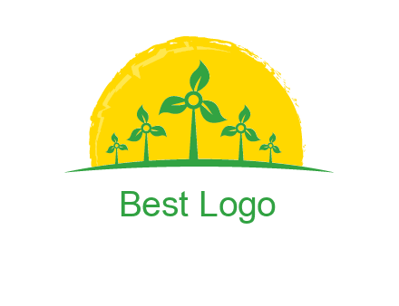 leaves wind turbine logo