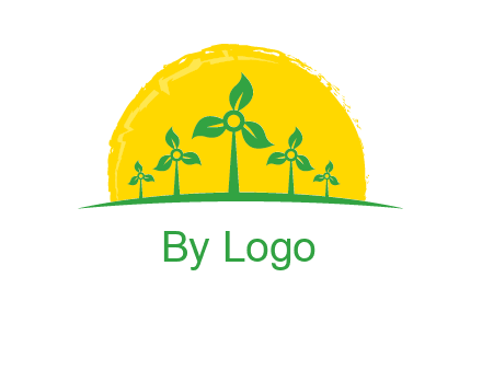 leaves wind turbine logo