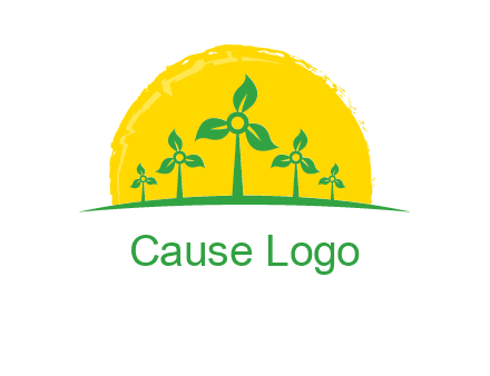 leaves wind turbine logo