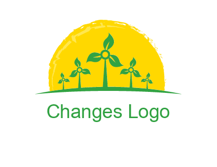 leaves wind turbine logo