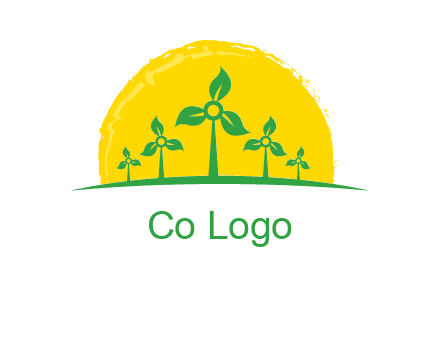 leaves wind turbine logo