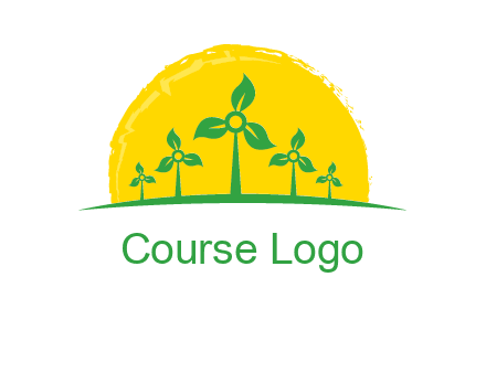 leaves wind turbine logo