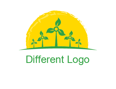 leaves wind turbine logo