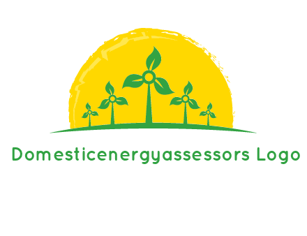 leaves wind turbine logo