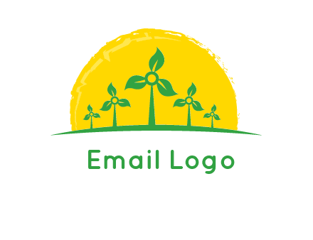leaves wind turbine logo