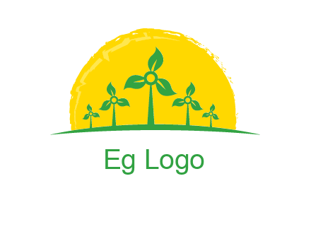 leaves wind turbine logo