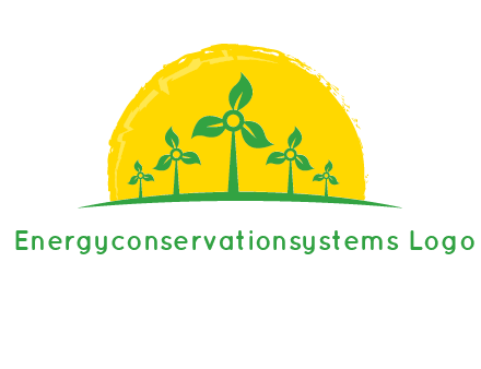 leaves wind turbine logo
