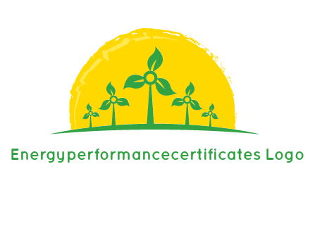 leaves wind turbine logo