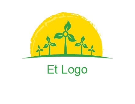 leaves wind turbine logo