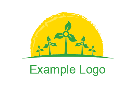 leaves wind turbine logo