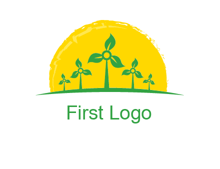leaves wind turbine logo