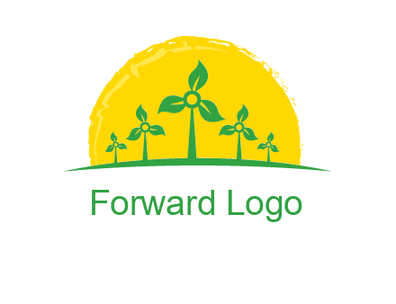 leaves wind turbine logo