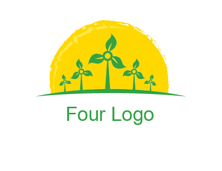 leaves wind turbine logo
