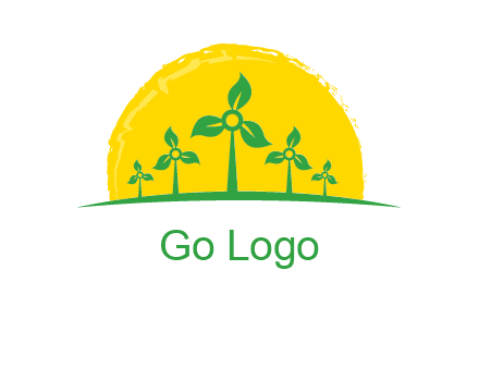 leaves wind turbine logo