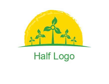 leaves wind turbine logo