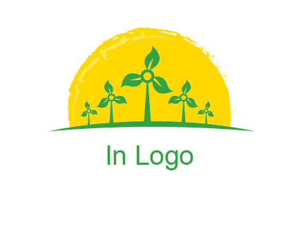 leaves wind turbine logo