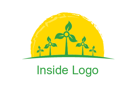 leaves wind turbine logo