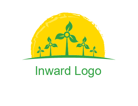 leaves wind turbine logo