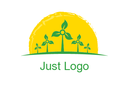 leaves wind turbine logo