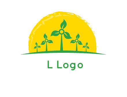 leaves wind turbine logo