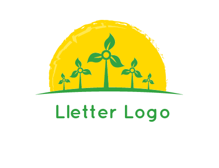 leaves wind turbine logo