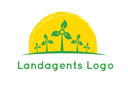 leaves wind turbine logo